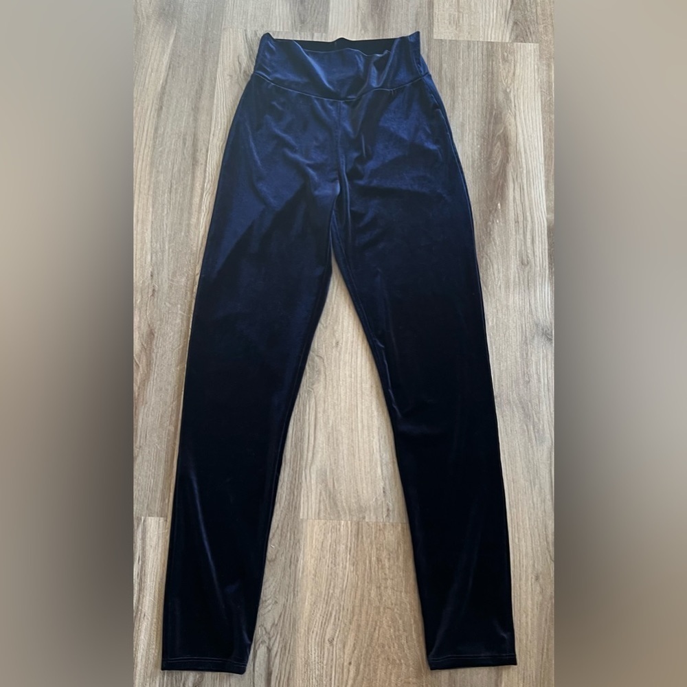 Fashion Nova navy Blue Velvet Leggings